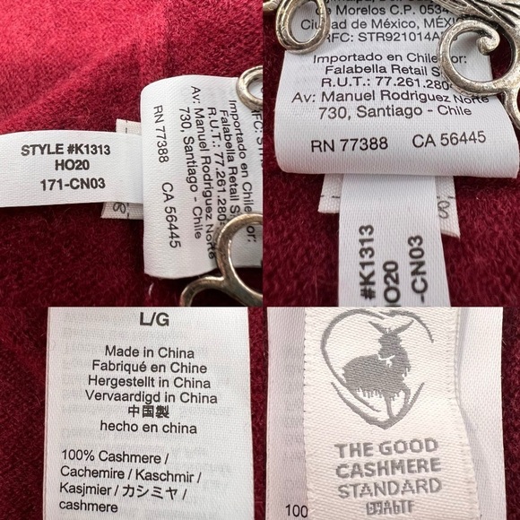 J Crew Women’s Deep Ruby 100% Cashmere Crew Neck Sweater Size L Soft Layering - Picture 9 of 14